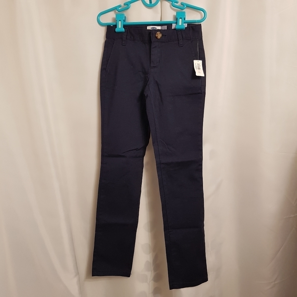 George boys size 7 slim dark blue pants NWT